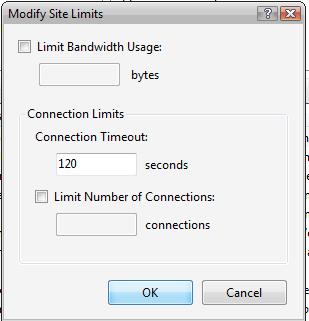Modify Site Limits for IIS7
